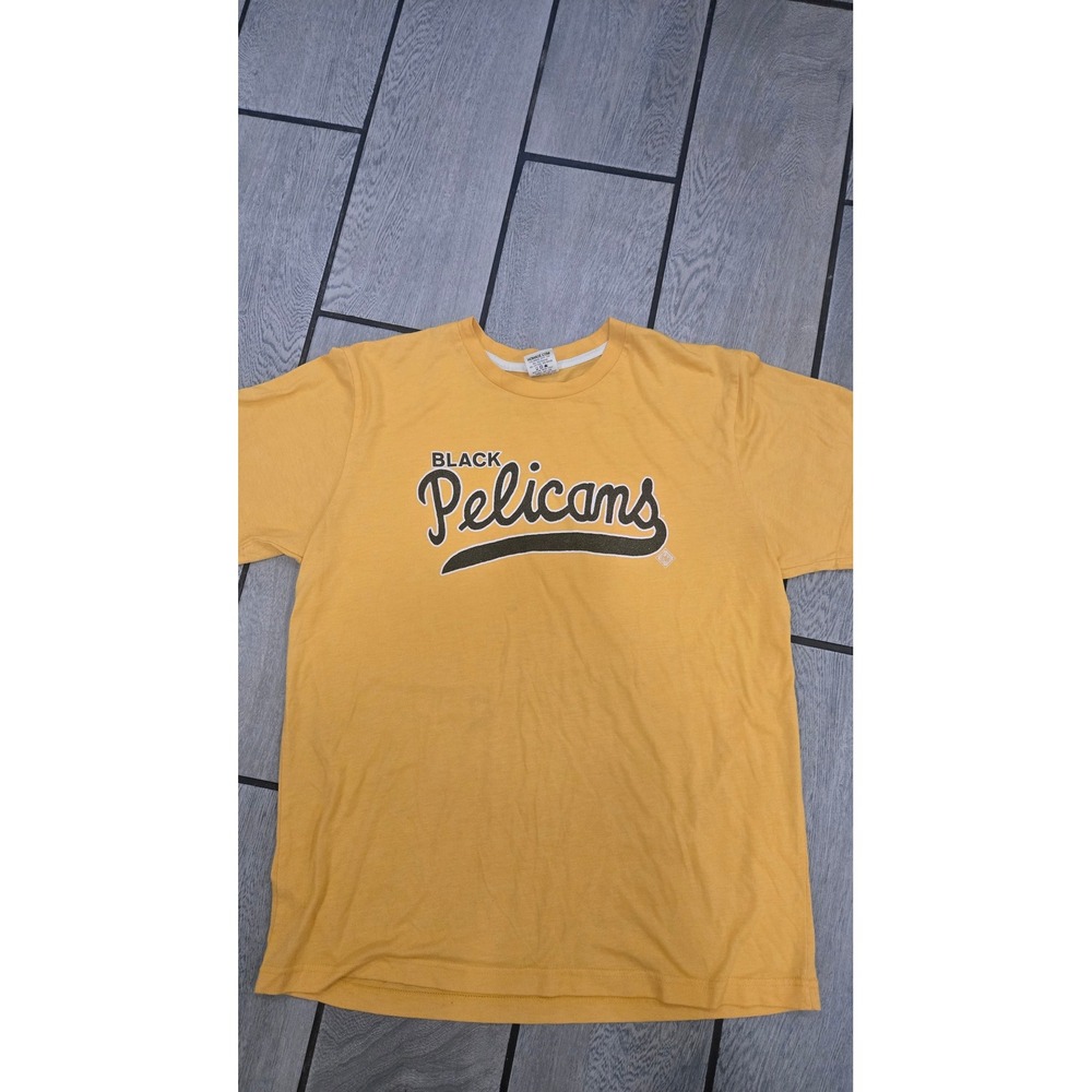Homage Black Pelicans Graphic T-Shirt Yellow Heather Tri-Blend Mens Large